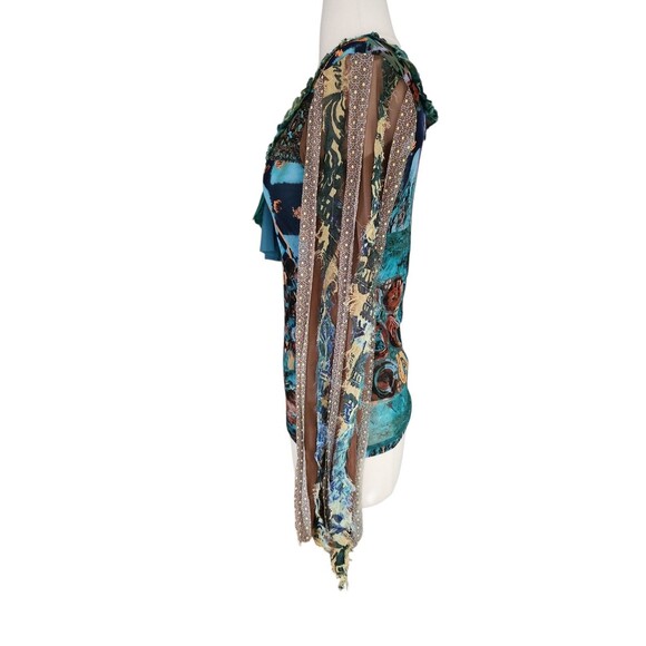 Save The Queen Y2K Fairy Grunge Multicolor Mesh Top Womens Large Steampunk Artsy - Picture 2 of 9